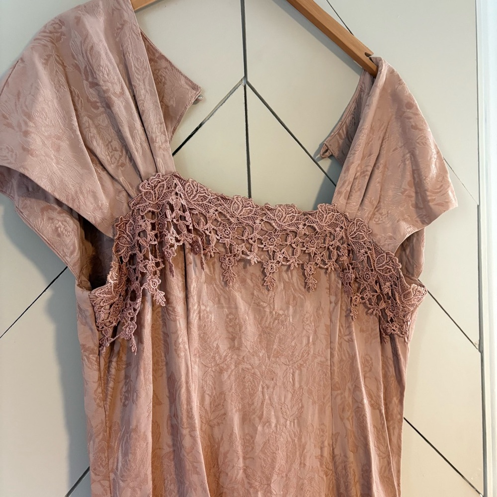 Carole Little Vintage Lace Detail Dress in Dusty Rose Size 12 - Picture 4 of 5